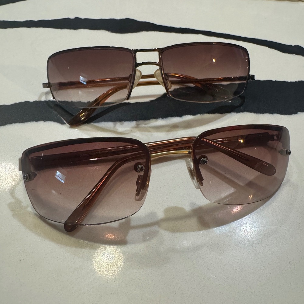Liz Claiborne & American Eagle Sunglasses Bundle Brown Gradient Y2K Rectangle